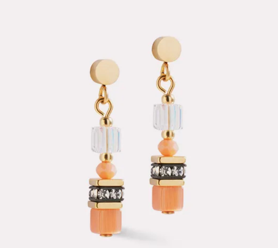 Coeur De Lion Small Cubes GEOCUBE Earrings Peach