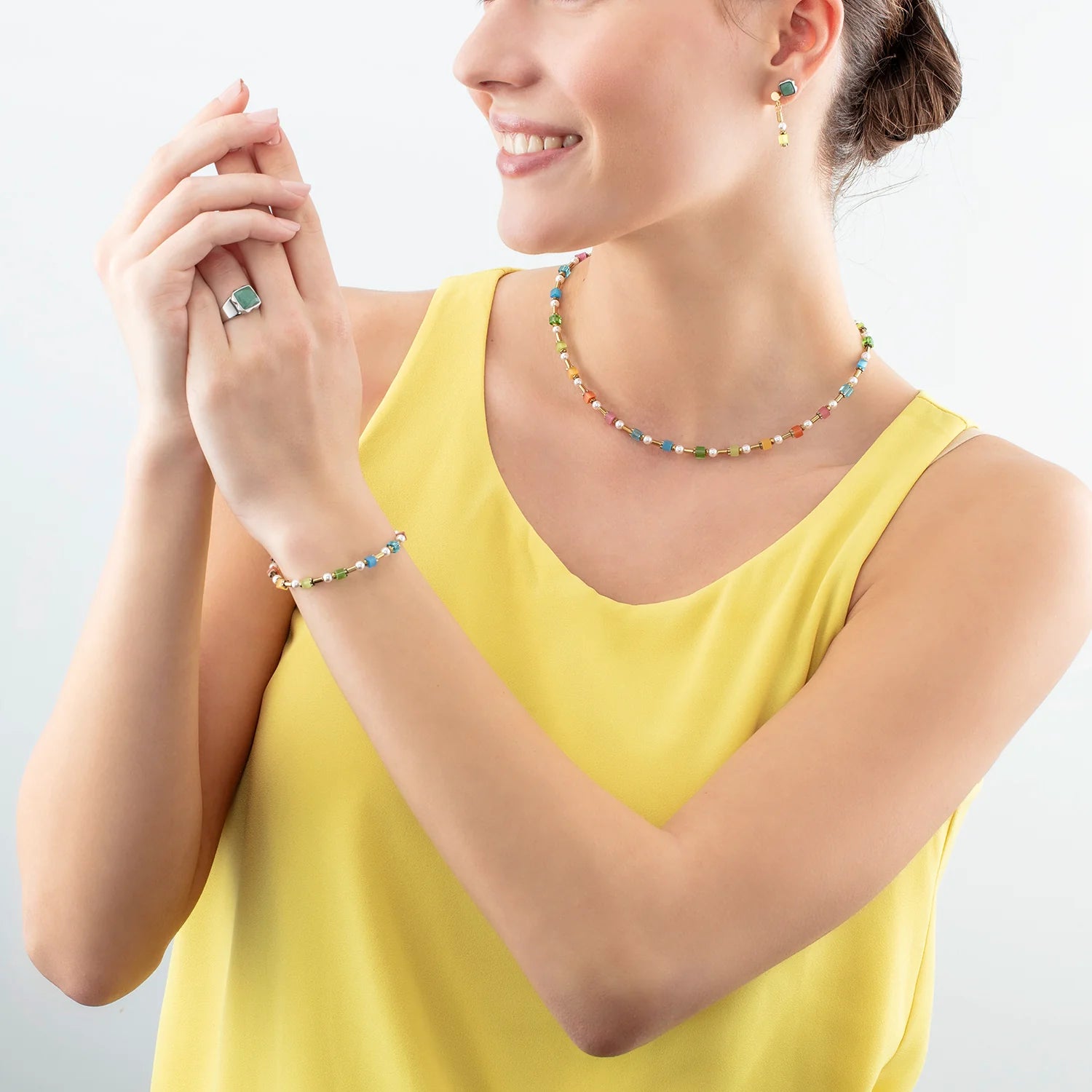 Coeur de Lion Mini Cubes & Pearls Mix Earrings