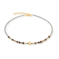 Coeur de Lion Shape Mix Spikes Smoky Glow Necklace