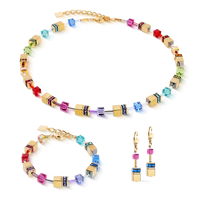 Coeur de Lion GeoCUBE® Iconic Metallic Rainbow Gold Earrings