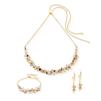 Coeur de Lion Dancing Crystals necklace gold-beige