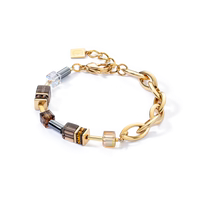Coeur de Lion GeoCUBE® Chunky Chain bracelet gold-brown