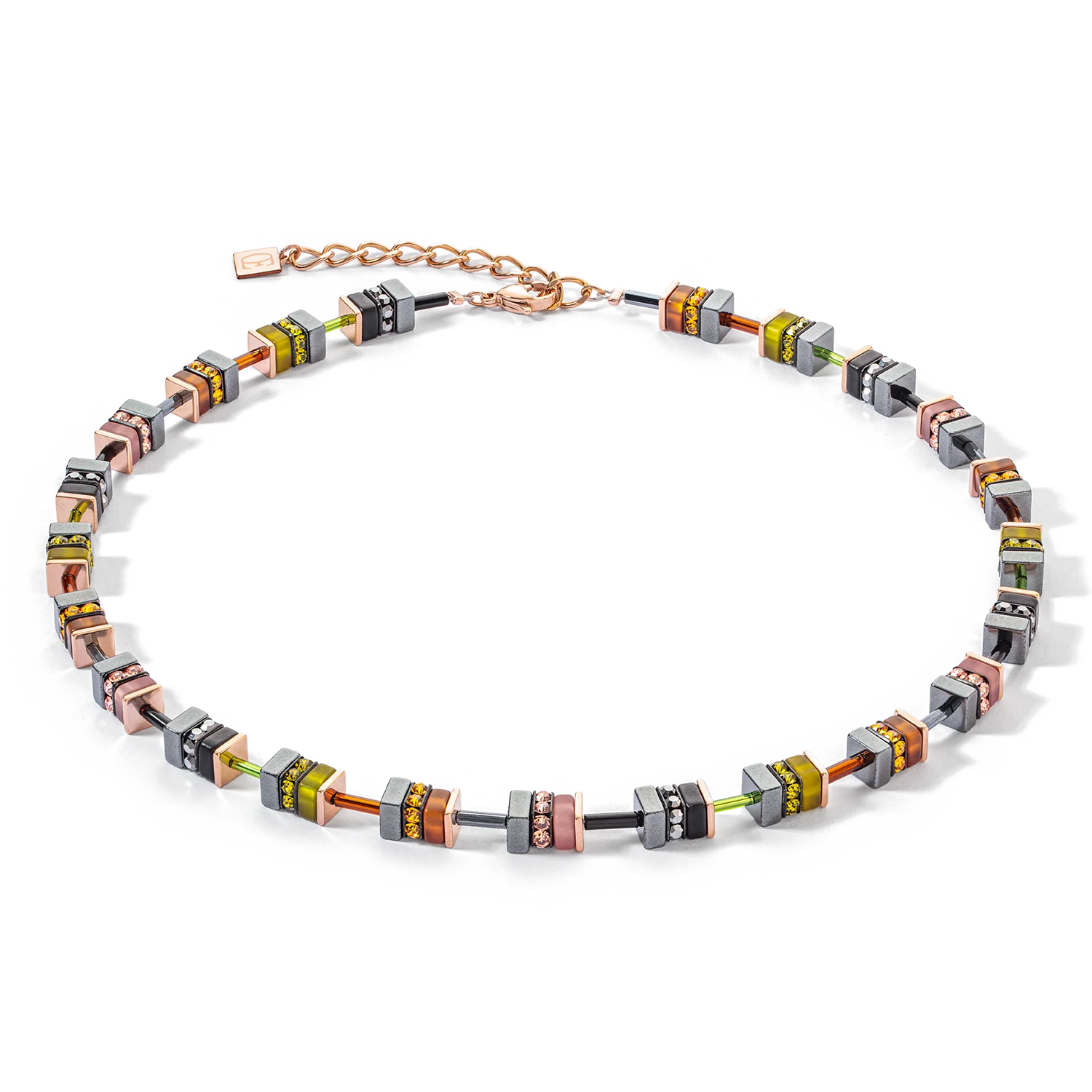Coeur De Lion Sparkling Classic Elements Rose Gold Autumn Necklace