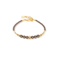 Coeur de Lion Shimmering Princess Pearls gold-brown bracelet