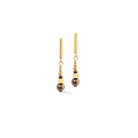 Coeur de Lion Shimmering Princess Pearls gold-brown earrings