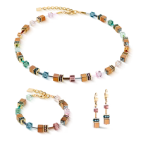 Coeur de Lion GeoCUBE® Iconic Metallic Art Nouveau Necklace