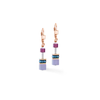 Coeur de Lion GeoCUBE® Iconic Blue Moon rose gold earrings