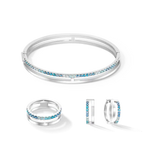 Coeur De Lion Eternal Unity Silver Blue Bangle