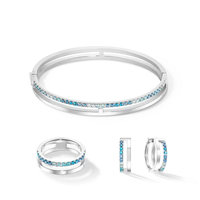 Coeur De Lion Eternal Unity Silver Blue Bangle