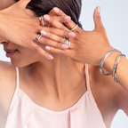 Coeur De Lion Eternal Unity Silver Blue Bangle