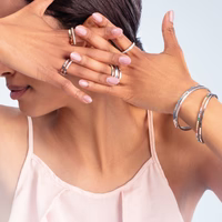 Coeur De Lion Eternal Unity Silver Blue Bangle