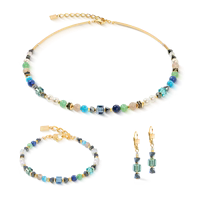 Coeur de Lion Precious Shape Mix green-turquoise necklace