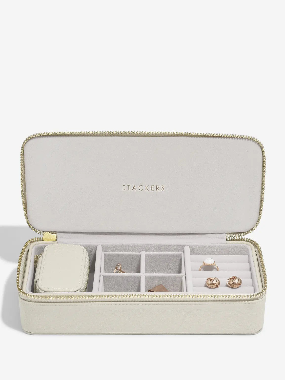 Stackers - Oatmeal Large Zipped Travel Jewellery Box - 75627