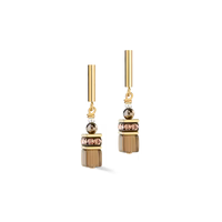 Coeur de Lion GeoCUBE® Precious Fusion Pearls Earrings Mocha Mousse