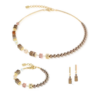Coeur de Lion GeoCUBE® Precious Fusion Pearls Earrings Mocha Mousse