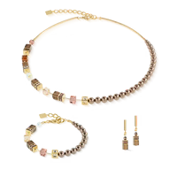 Coeur de Lion GeoCUBE® Precious Fusion Pearls Earrings Mocha Mousse
