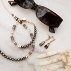 Coeur de Lion GeoCUBE® Precious Fusion Pearls Earrings Mocha Mousse