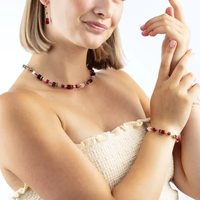Coeur de Lion GeoCUBE® Iconic Precious necklace Festive red