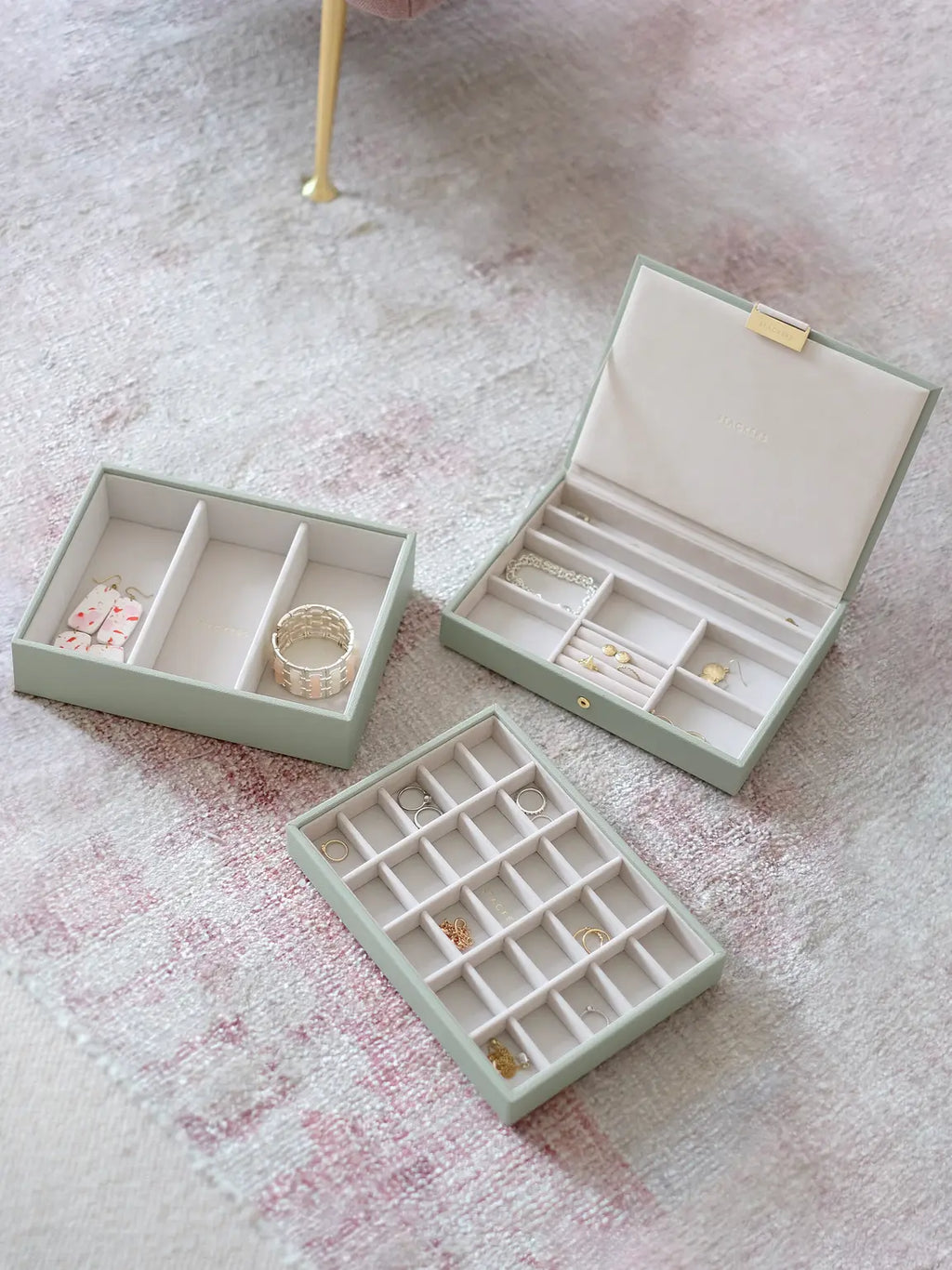 Stackers - Sage Green Classic Jewellery Box (set of 3) - 74517