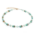 Coeur de Lion GeoCUBE® Iconic Mono Gold necklace green