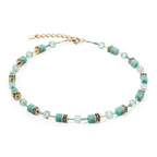 Coeur de Lion GeoCUBE® Iconic Mono Gold necklace green