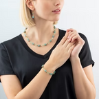 Coeur de Lion GeoCUBE® Iconic Mono Gold necklace green