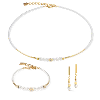 Coeur de Lion Shimmering Princess Pearls gold-white earrings