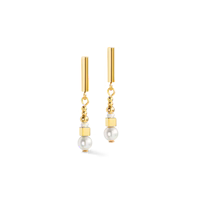 Coeur de Lion Shimmering Princess Pearls gold-white earrings