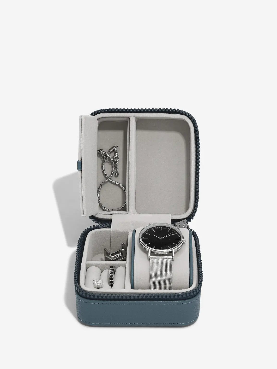 Stackers - Blue Canvas Watch & Jewellery Box
