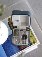 Stackers - Blue Canvas Watch & Jewellery Box