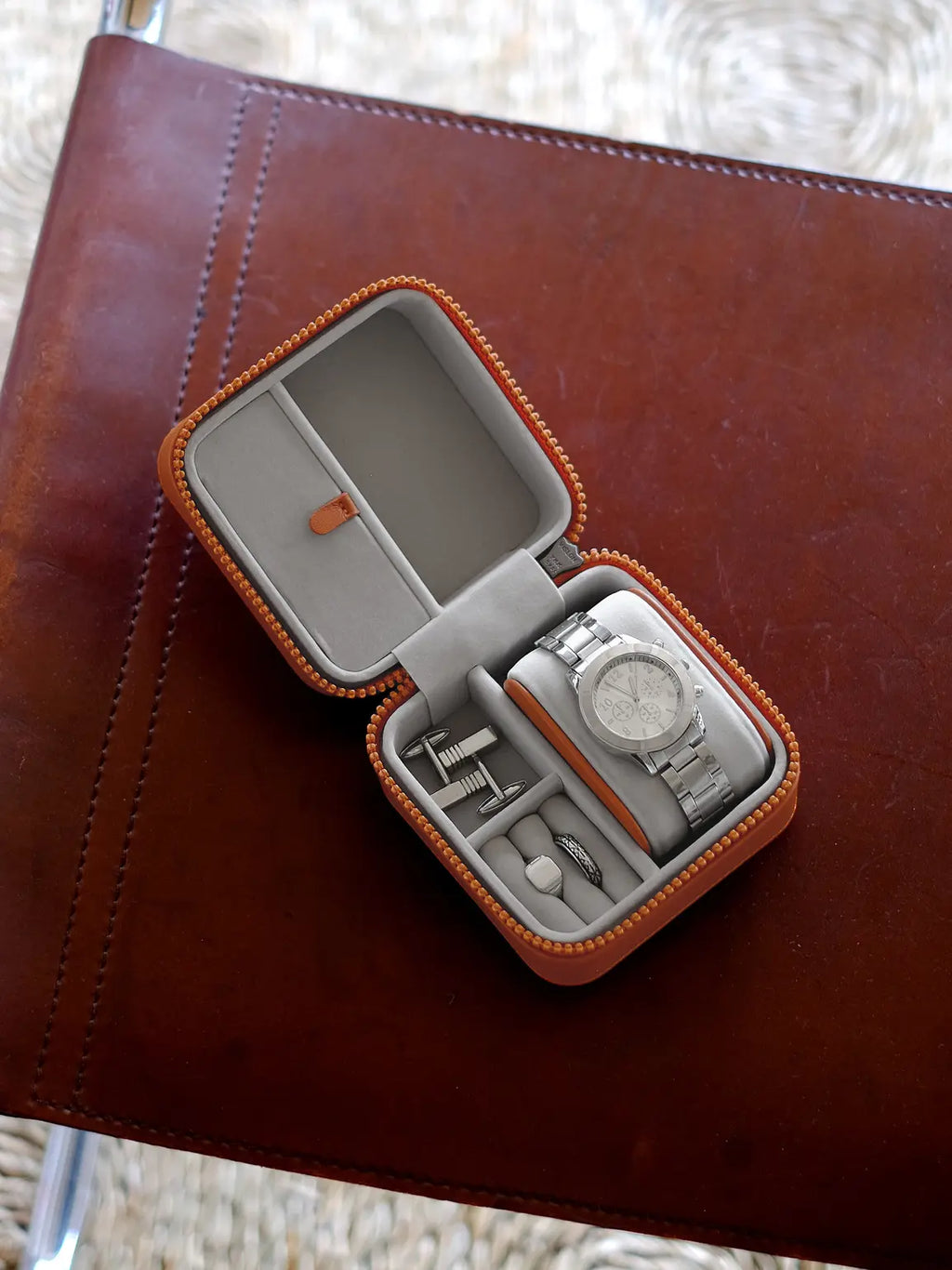 Stackers - Orange Canvas Watch & Jewellery Box - 76402