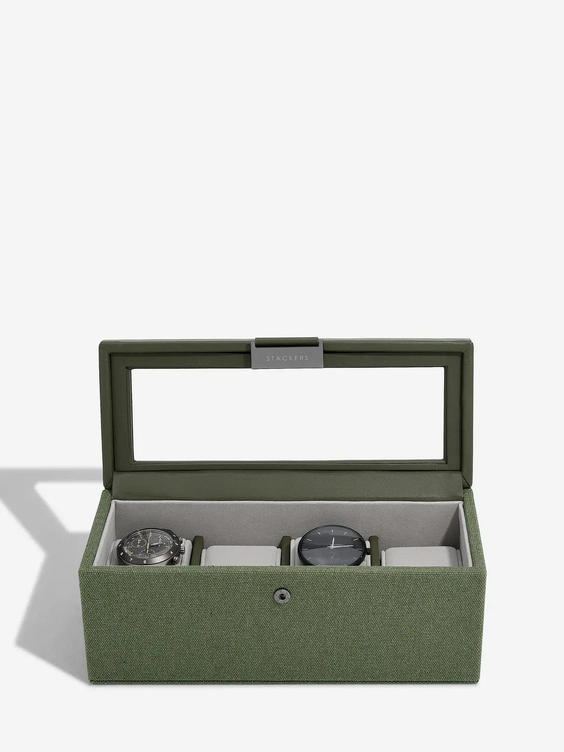 Stackers - Green Canvas 4 Piece Watch Box - 76406