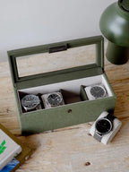 Stackers - Green Canvas 4 Piece Watch Box - 76406