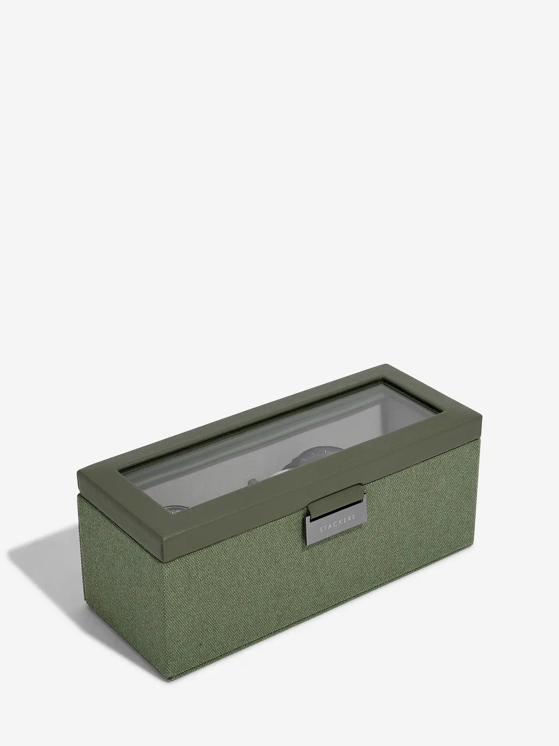 Stackers - Green Canvas 4 Piece Watch Box - 76406