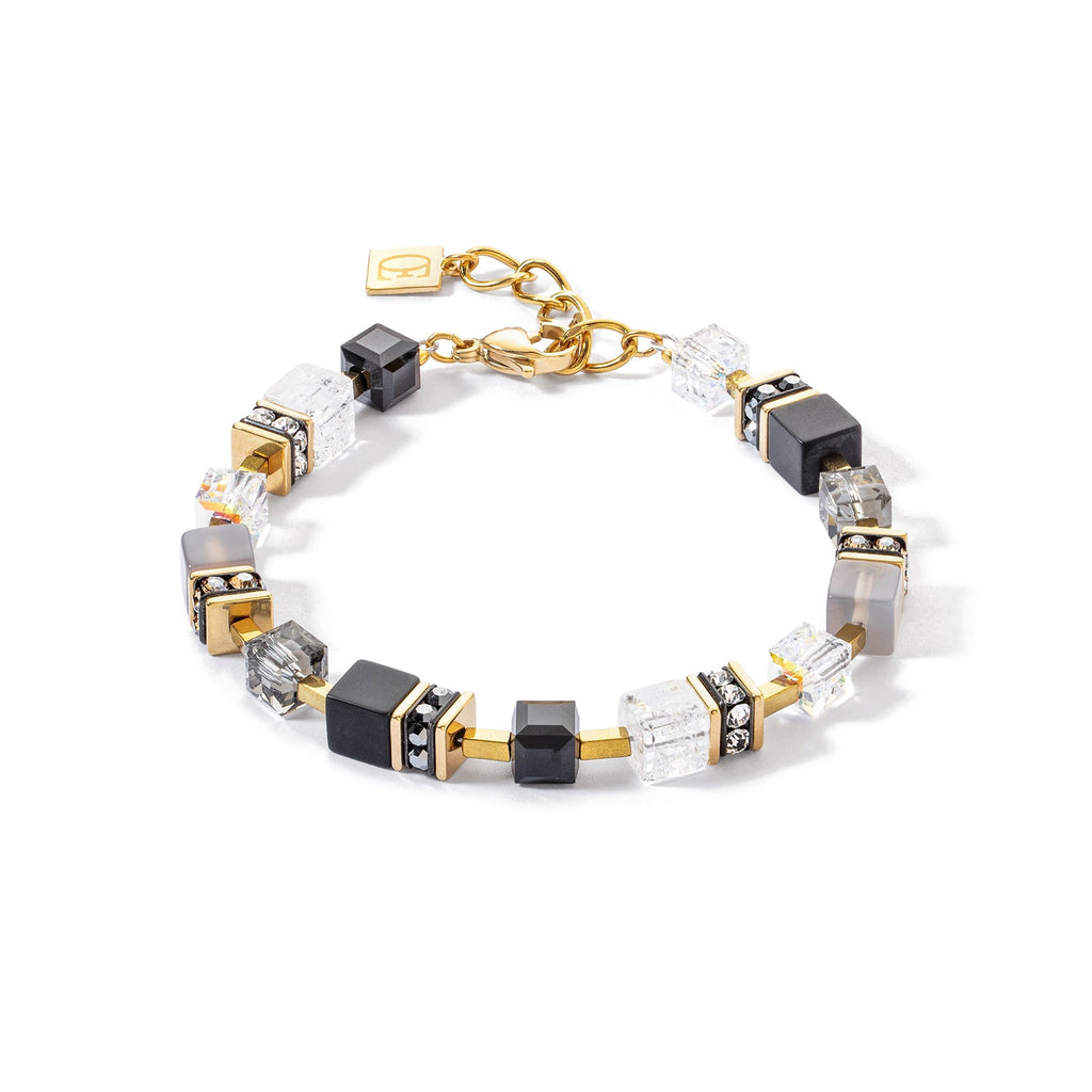 Coeur de Lion GeoCUBE® Precious statement bracelet gold-black