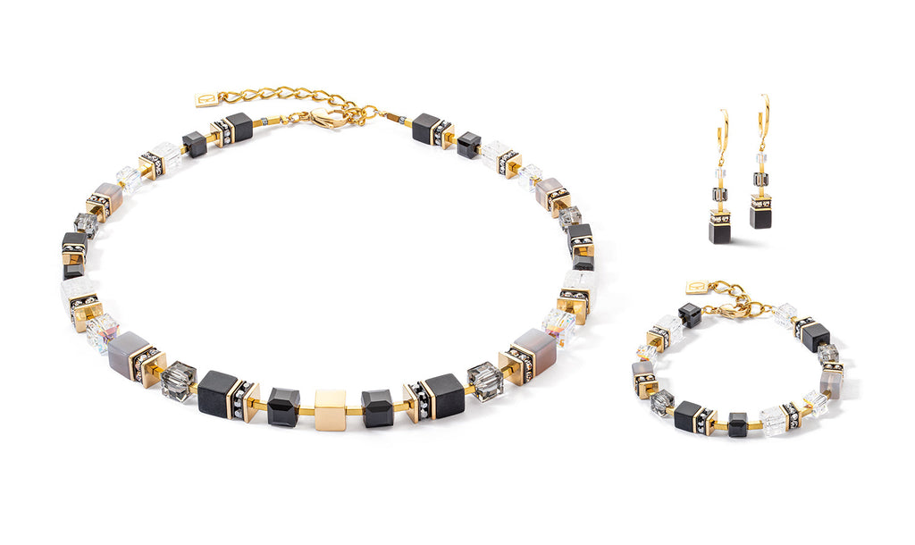 Coeur de Lion GeoCUBE® Precious statement bracelet gold-black