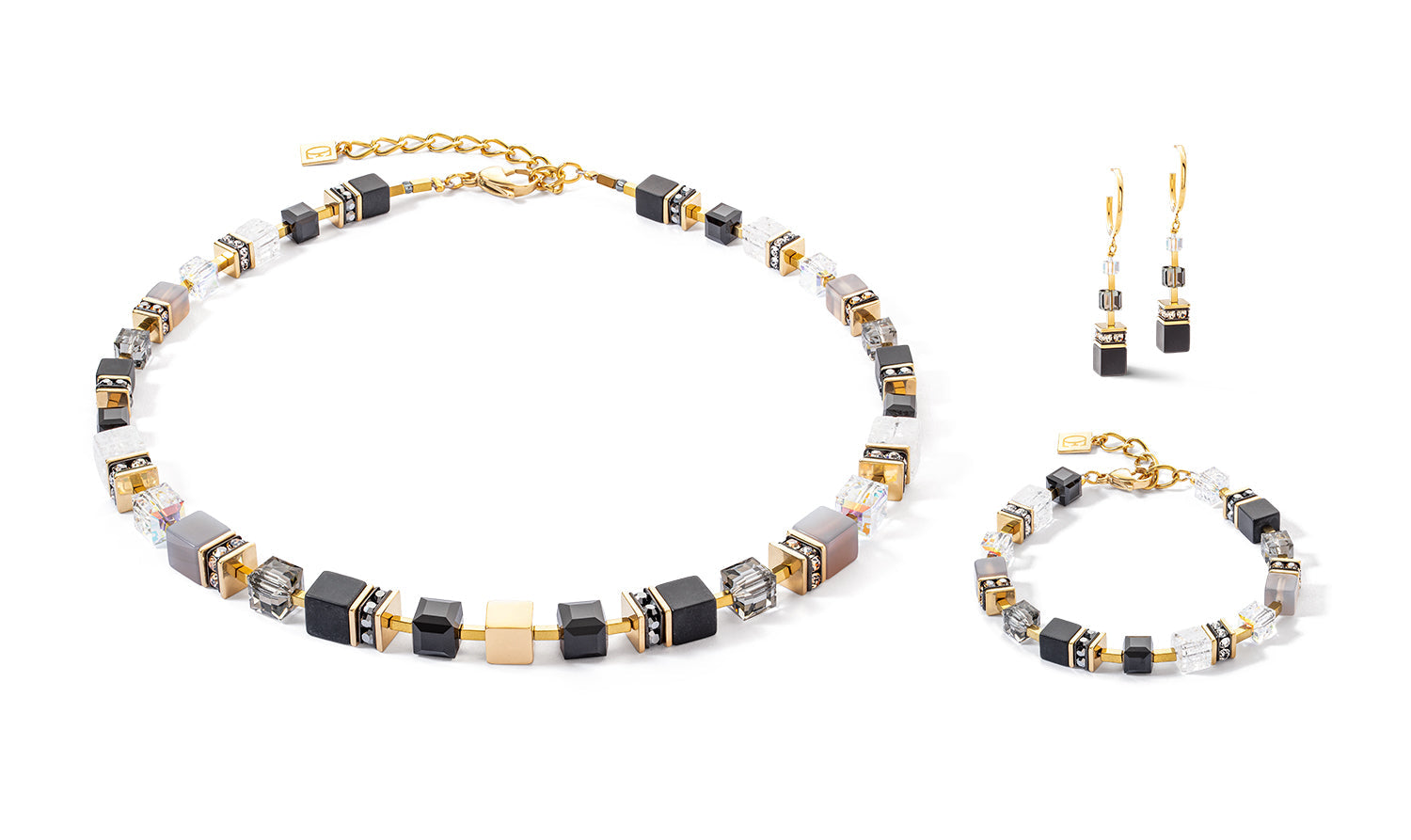 Coeur de Lion GeoCUBE® Precious statement bracelet gold-black