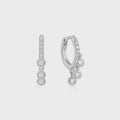 Ania Haie - Silver Trio-Drop Huggie Hoop Earrings