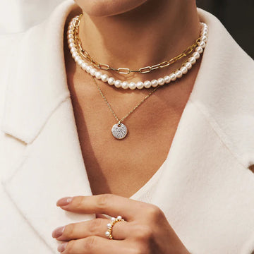Ania Haie - Two-Tone Large Pavé Disc Necklace