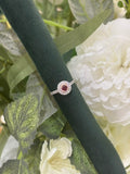 18ct White Gold Ruby & Diamond Cluster Ring