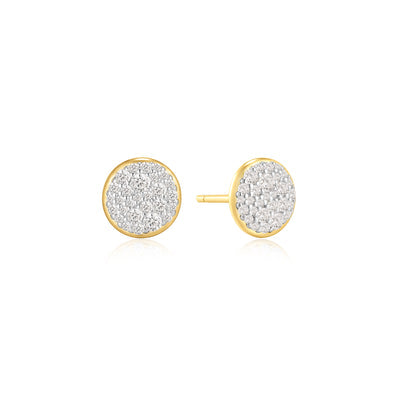 Ania Haie - Gold Pavé Disc Stud Earrings