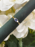 PRE LOVED 18ct Yellow Gold 3 stone sapphire & diamond ring
