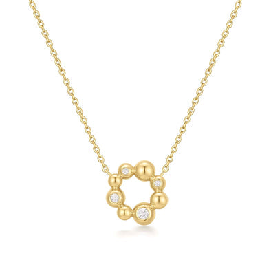 Ania Haie - Gold Asymmetric Beaded Circle Necklace
