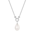 Ania Haie - Silver Linked Shell Pearl Drop Pendant Necklace