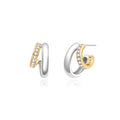 Ania Haie - Two-Tone Sparkling Stud Hoop Earrings