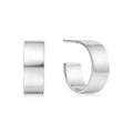 Ania Haie - Vogue Maven Sterling Silver Medium Flat Hoop Earrings