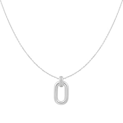 Ania Haie - Silver Oval Hoop Pendant Necklace