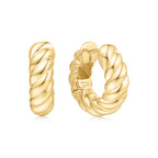 Ania Haie - Gold Bold Texture Medium Huggie Hoop Earrings