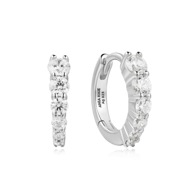 Ania Haie - Silver Gradient Pavé Huggies