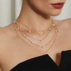 Ania Haie - Gold Bezel Cubic Zirconia Station Necklace